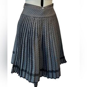 Eley Kishimoto A-Line Pleated Skirt with apron/bib detail, 8, EUC